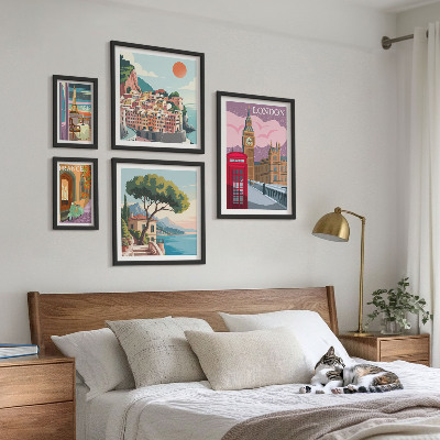 Ensemble de 5 tableaux Villes européennes de la culture