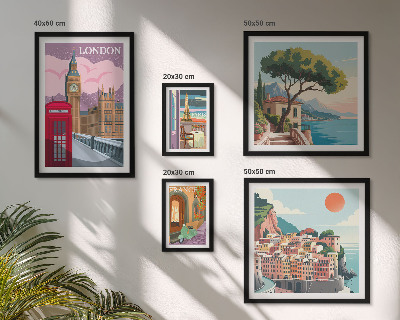 Ensemble de 5 tableaux Villes européennes de la culture