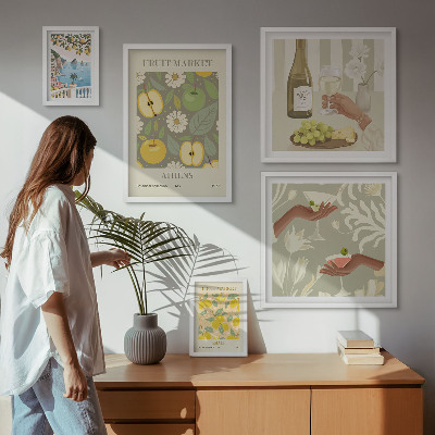 Lot de tableaux encadrés Illustrations atmosphériques des années 1970