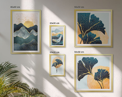 Ensemble de 5 tableaux Paysages végétaux de montagne élégants