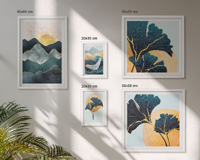 Ensemble de 5 tableaux Paysages végétaux de montagne élégants