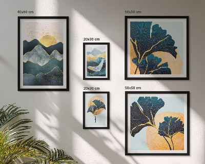 Ensemble de 5 tableaux Paysages végétaux de montagne élégants