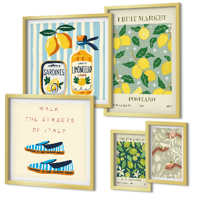 Lot de tableaux encadrés Inspirations vintage fruitées