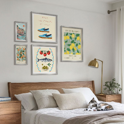 Ensemble de 5 tableaux Collection de fruits d'Italie
