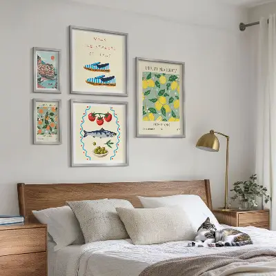 Collection de fruits d'Italie ensemble de 5 tableaux