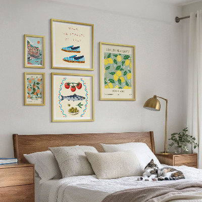Ensemble de 5 tableaux Collection de fruits d'Italie