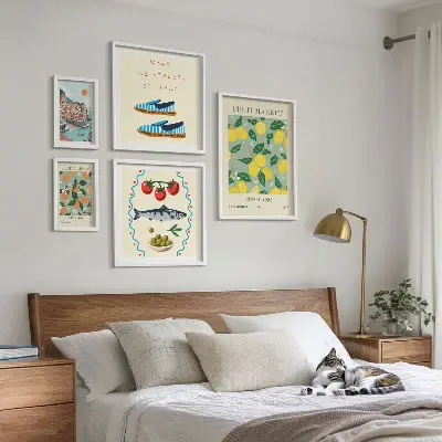 Collection de fruits d'Italie ensemble de 5 tableaux
