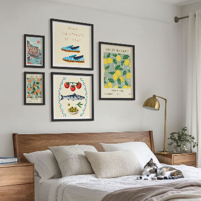 Ensemble de 5 tableaux Collection de fruits d'Italie