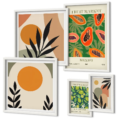 Tableau de décoration murale Motifs rétro de fruits tropicaux