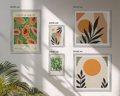 Tableau de décoration murale Motifs rétro de fruits tropicaux
