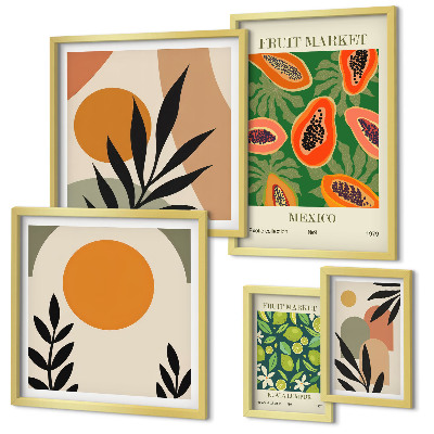 Tableau de décoration murale Motifs rétro de fruits tropicaux