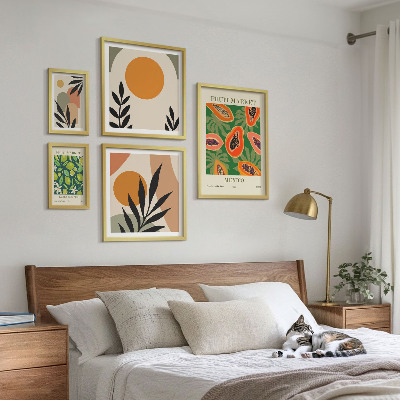 Tableau de décoration murale Motifs rétro de fruits tropicaux