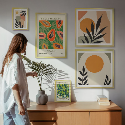 Tableau de décoration murale Motifs rétro de fruits tropicaux