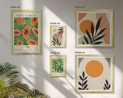 Tableau de décoration murale Motifs rétro de fruits tropicaux