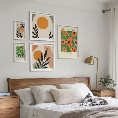 Tableau de décoration murale Motifs rétro de fruits tropicaux