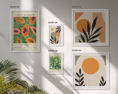 Tableau de décoration murale Motifs rétro de fruits tropicaux