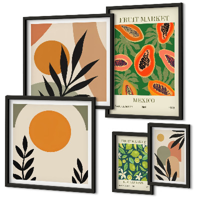 Tableau de décoration murale Motifs rétro de fruits tropicaux