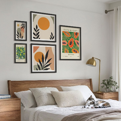 Tableau de décoration murale Motifs rétro de fruits tropicaux