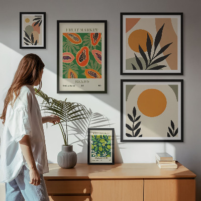 Tableau de décoration murale Motifs rétro de fruits tropicaux