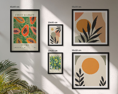 Tableau de décoration murale Motifs rétro de fruits tropicaux