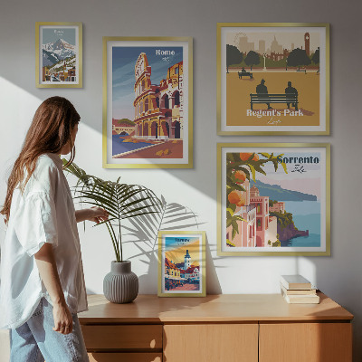 Lot de tableaux encadrés Paysages des villes européennes
