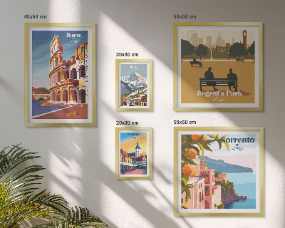 Lot de tableaux encadrés Paysages des villes européennes