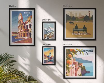 Lot de tableaux encadrés Paysages des villes européennes