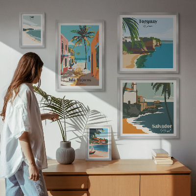 Tableau de décoration murale Plages colorées en bord de mer