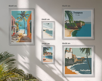 Tableau de décoration murale Plages colorées en bord de mer