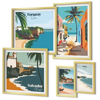 Tableau de décoration murale Plages colorées en bord de mer