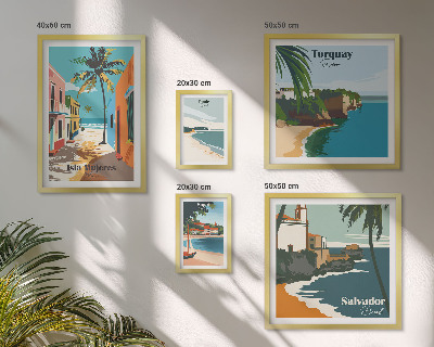 Tableau de décoration murale Plages colorées en bord de mer