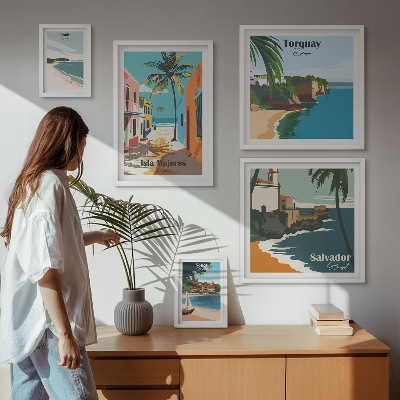 Tableau de décoration murale Plages colorées en bord de mer