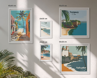 Tableau de décoration murale Plages colorées en bord de mer