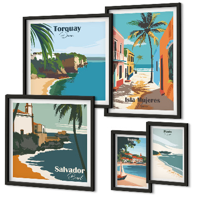 Tableau de décoration murale Plages colorées en bord de mer