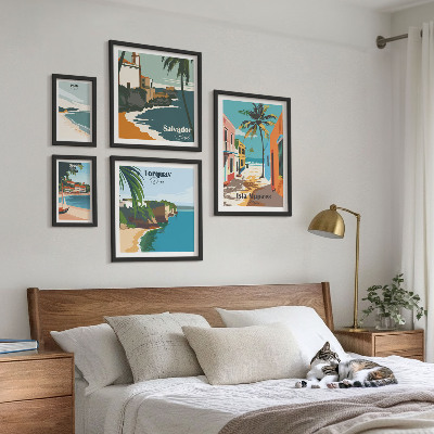 Tableau de décoration murale Plages colorées en bord de mer