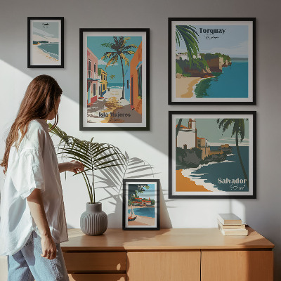 Tableau de décoration murale Plages colorées en bord de mer