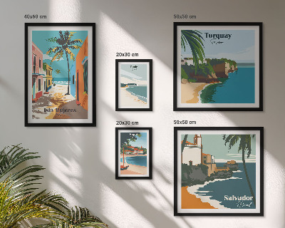 Tableau de décoration murale Plages colorées en bord de mer