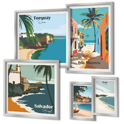 Tableau de décoration murale Plages colorées en bord de mer