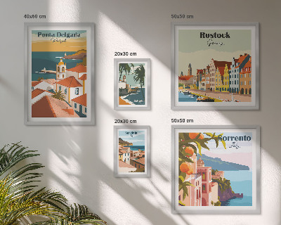 Lot de tableaux encadrés Paysages urbains européens