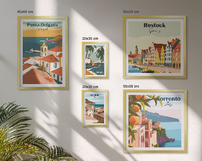 Lot de tableaux encadrés Paysages urbains européens