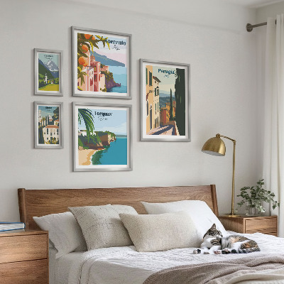 Ensemble de 5 tableaux Villes italiennes pittoresques