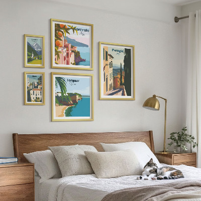 Ensemble de 5 tableaux Villes italiennes pittoresques