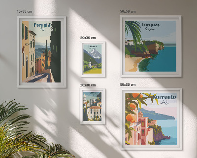 Ensemble de 5 tableaux Villes italiennes pittoresques
