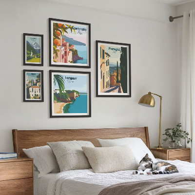 Ensemble de 5 tableaux Villes italiennes pittoresques