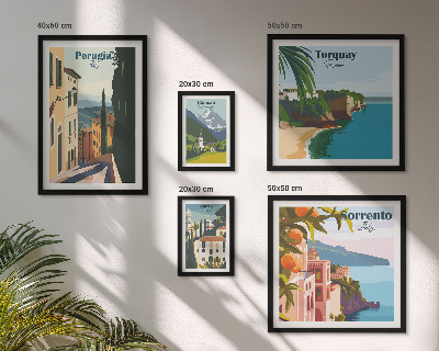 Ensemble de 5 tableaux Villes italiennes pittoresques