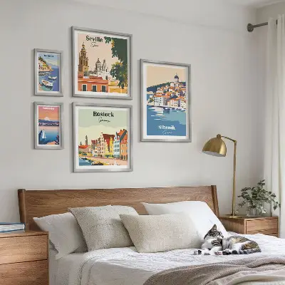 Tableau décoratif mural paysages de villes côtières