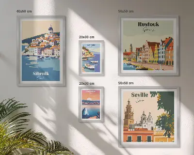 Tableau décoratif mural paysages de villes côtières