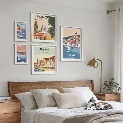 Tableau décoratif mural paysages de villes côtières
