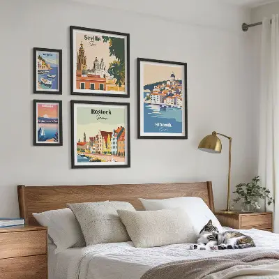 Tableau décoratif mural paysages de villes côtières