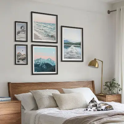 Lot de tableaux encadrés représentant des paysages naturels